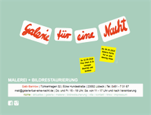 Tablet Screenshot of galerie-fuer-eine-nacht.de